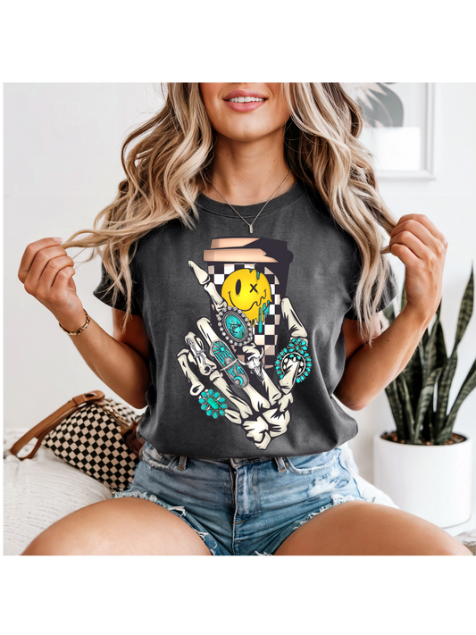 Skull hand with Turquoise Jewelry
