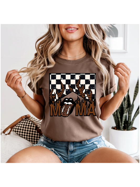Brown Checkered Flames MAMA