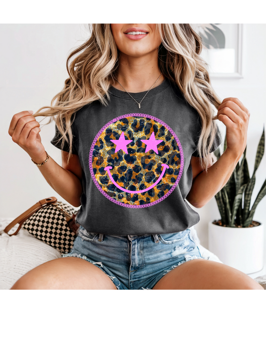 Pink Leopard Smiley