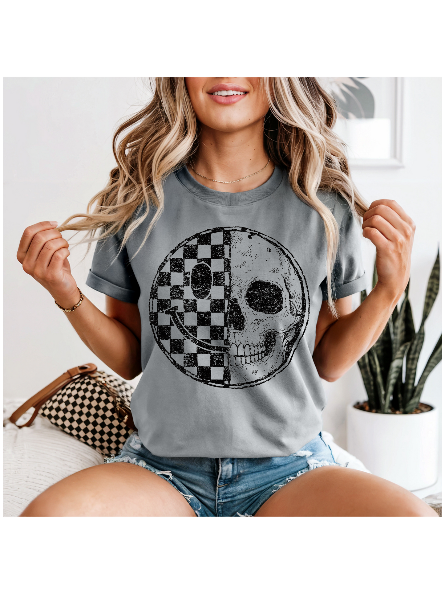 Checkered Skull/Smiley