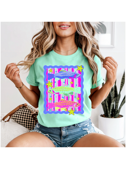 Neon Stacked Fish