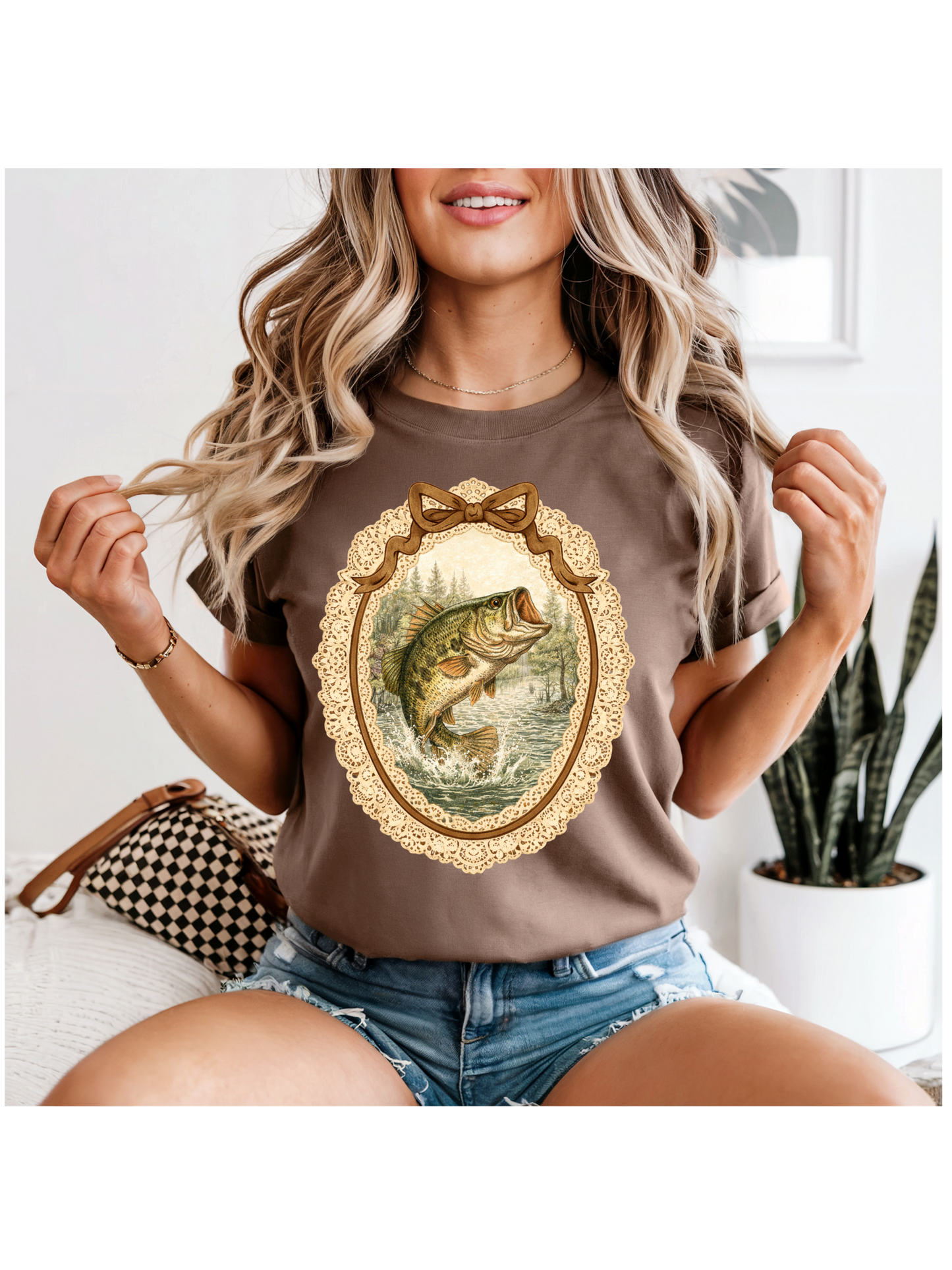 Bass Fish in Lace Frame