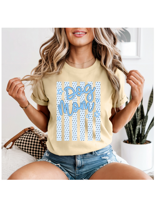 Blue Striped Dog Mom
