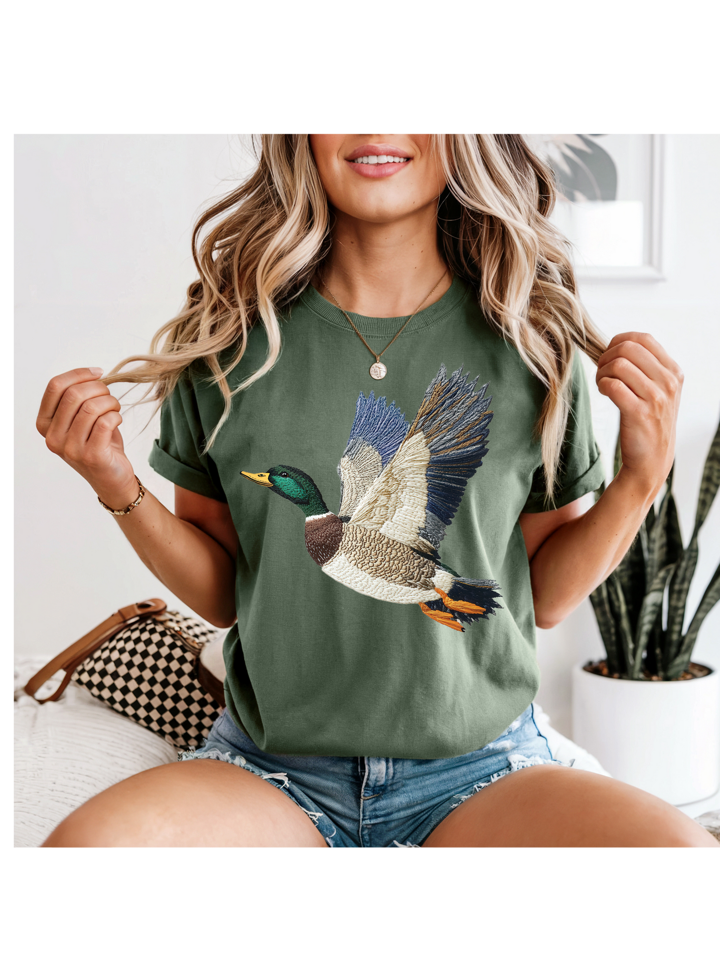 Faux Embroidered Duck