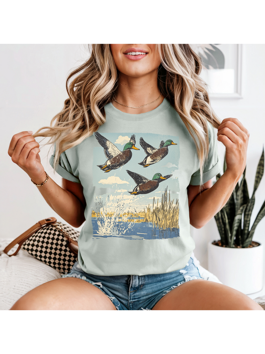 Vintage Duck Flying
