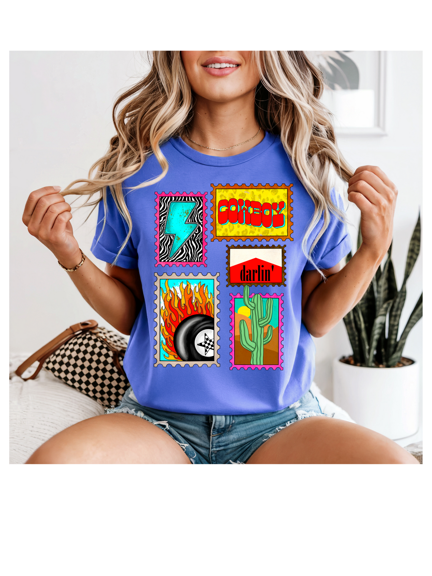 Colorful Neon Western Stamps