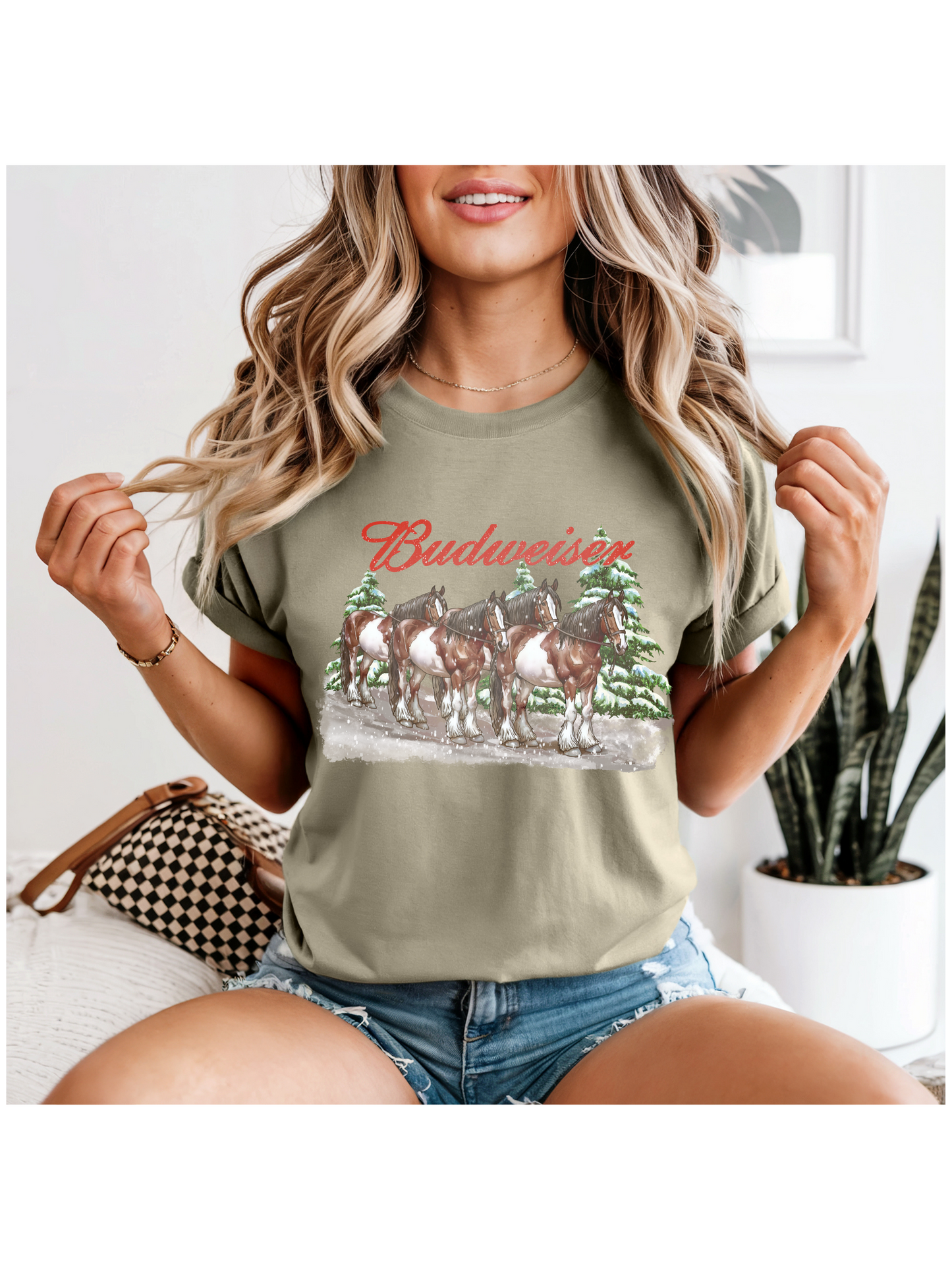 Bud Horse Christmas Print