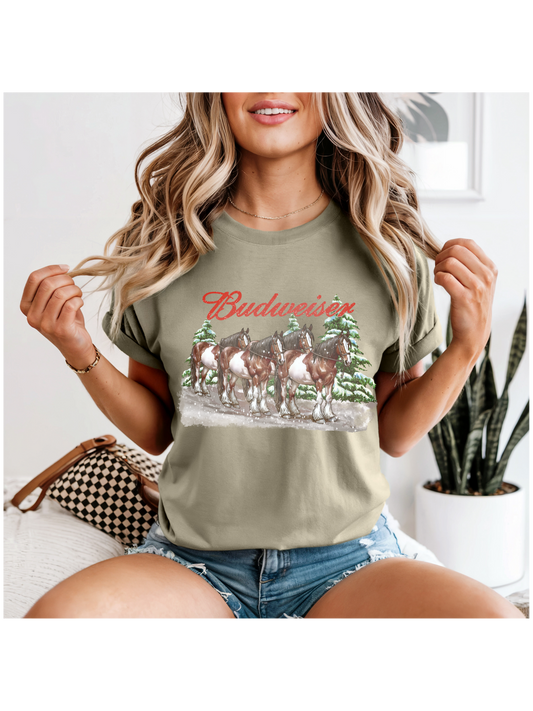 Bud Horse Christmas Print