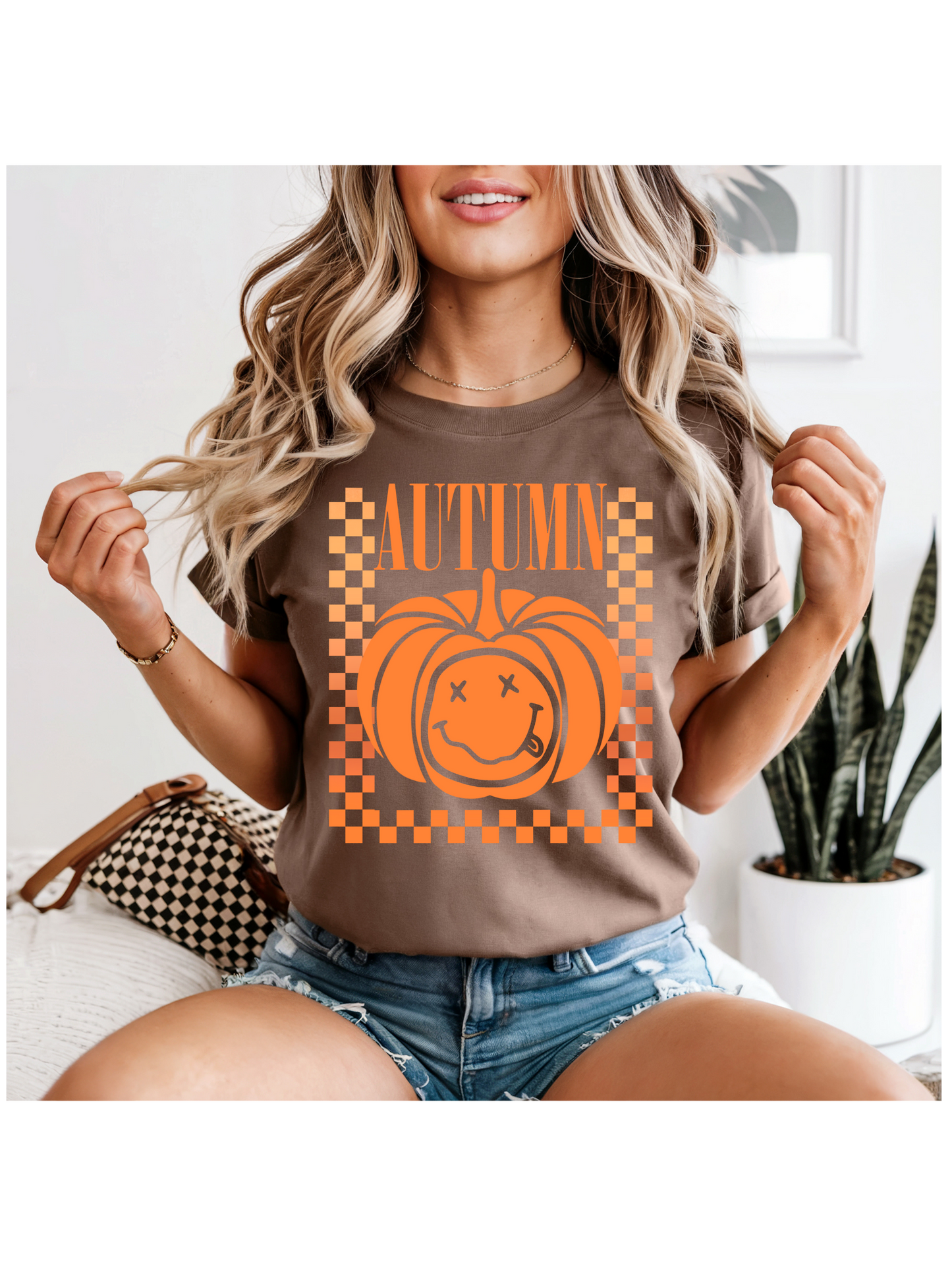 Autumn Checkered Tee